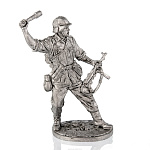 Оловянный солдатик миниатюра "Автоматчик с гранатой"